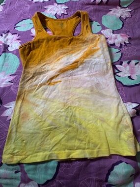 Lily Lotus Yellow to Orange Ombre Racerback Tank Top